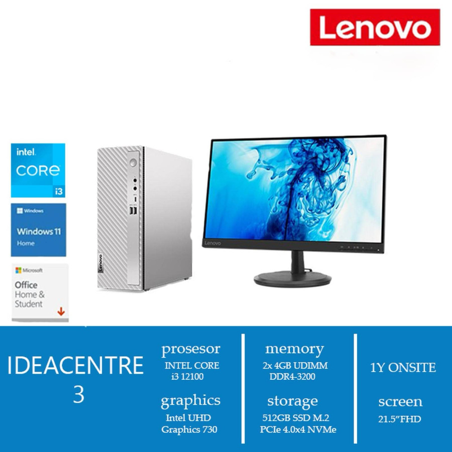 PC i3 RAM 8GB 256GB Lenovo IdeaCentre 3 07IAB7
