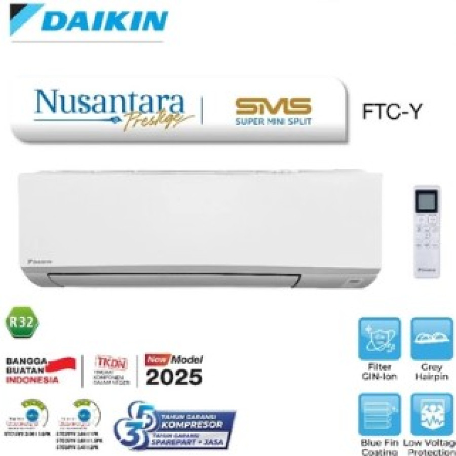 DAIKIN AC 2 PK FTC50YV RC Standard R32 + Pasang
