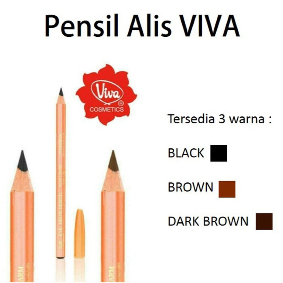 Viva Queen eye brow pencil. Warna dark brown - depan