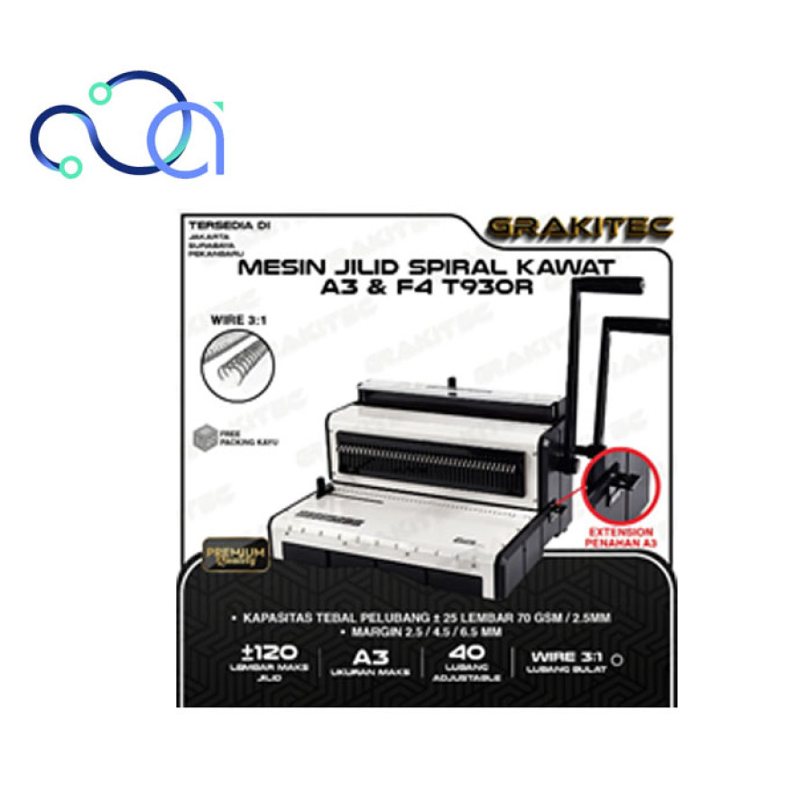 GRAKITEC MESIN JILID SPIRAL KAWAT F4 DAN A3 T930R