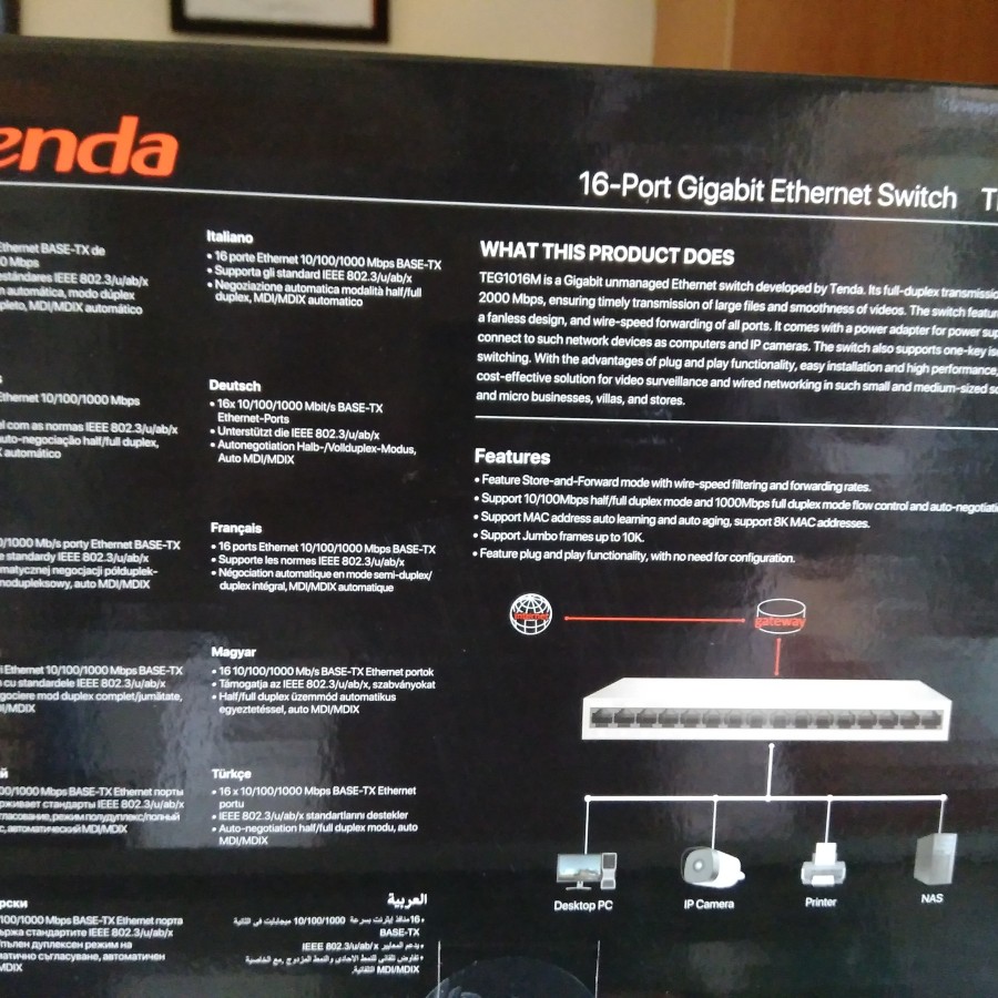 Tenda TEG1016M 16Port - detail