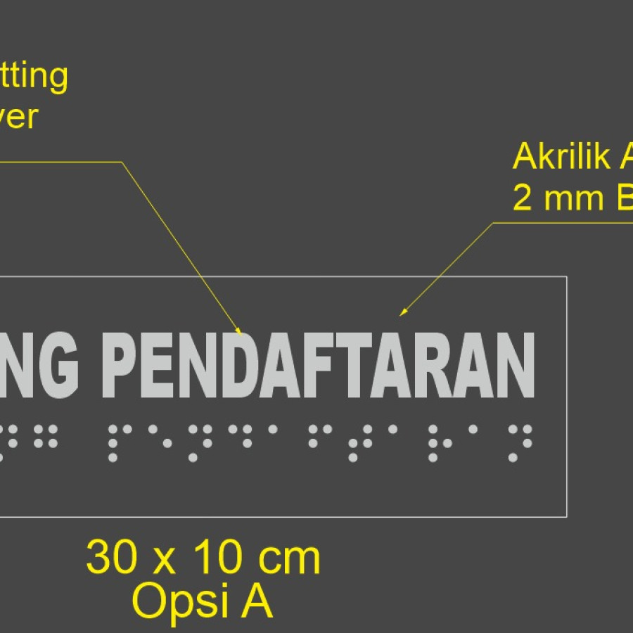 Papan Nama Braille Timbul