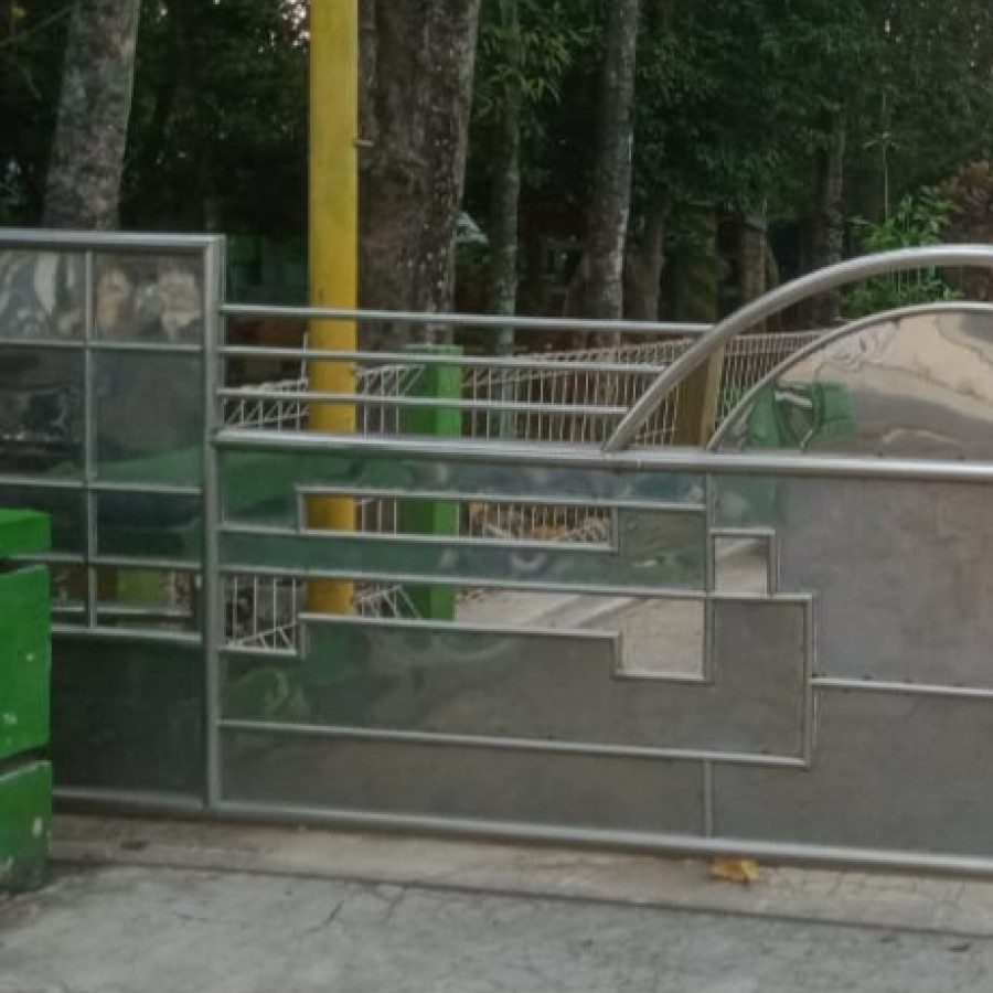 pintu pagar stainless steel - samping