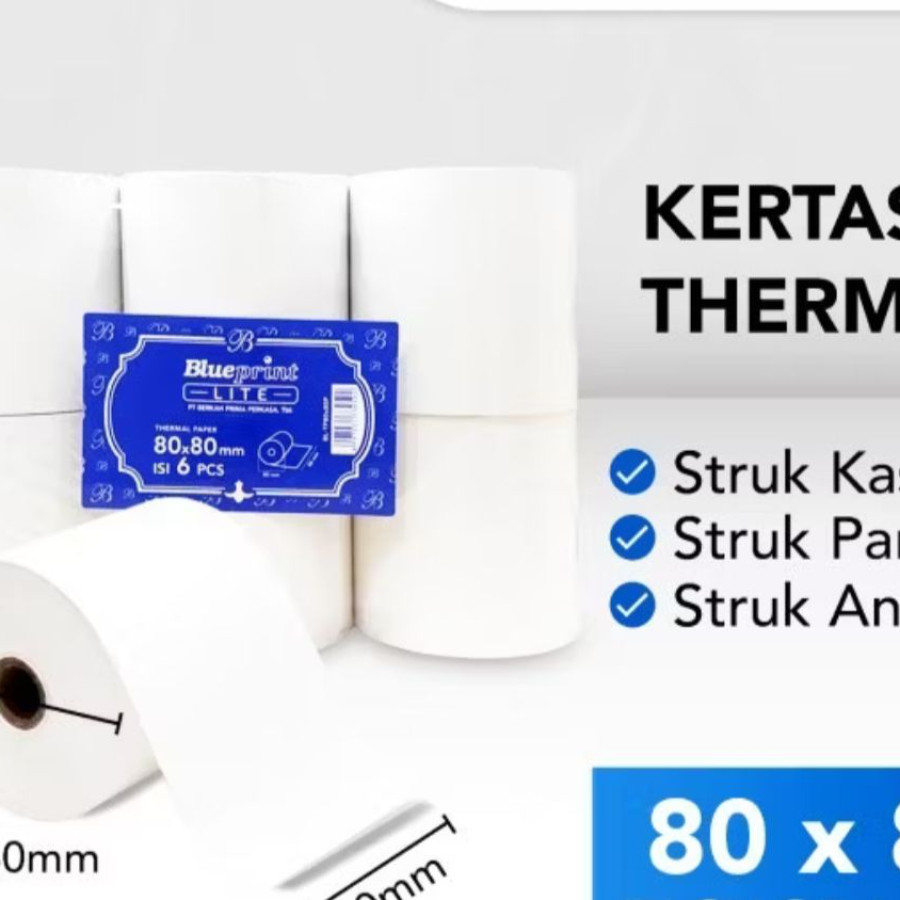 kertas thermal 80x80 blue print