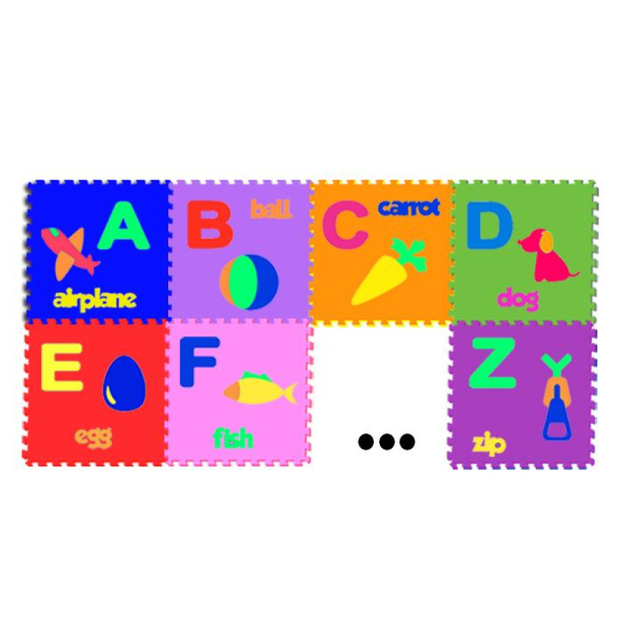 Set Permainan Anak (Matras Puzzle, Kuda Goyang, dan Perosotan) - depan