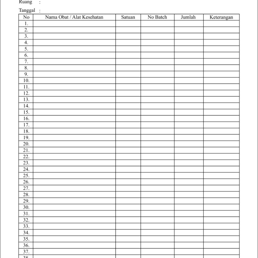 Form Permintaan Obat / BMHP