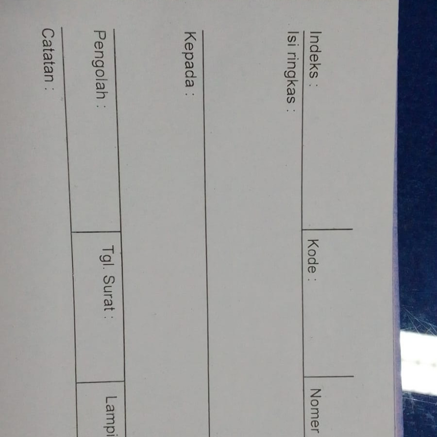 kartu  kendali surat keluar