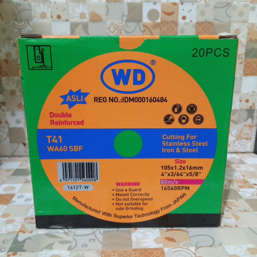Batu Gerinda Potong WD 4" inch 1 Kotak 20 pcs - utama