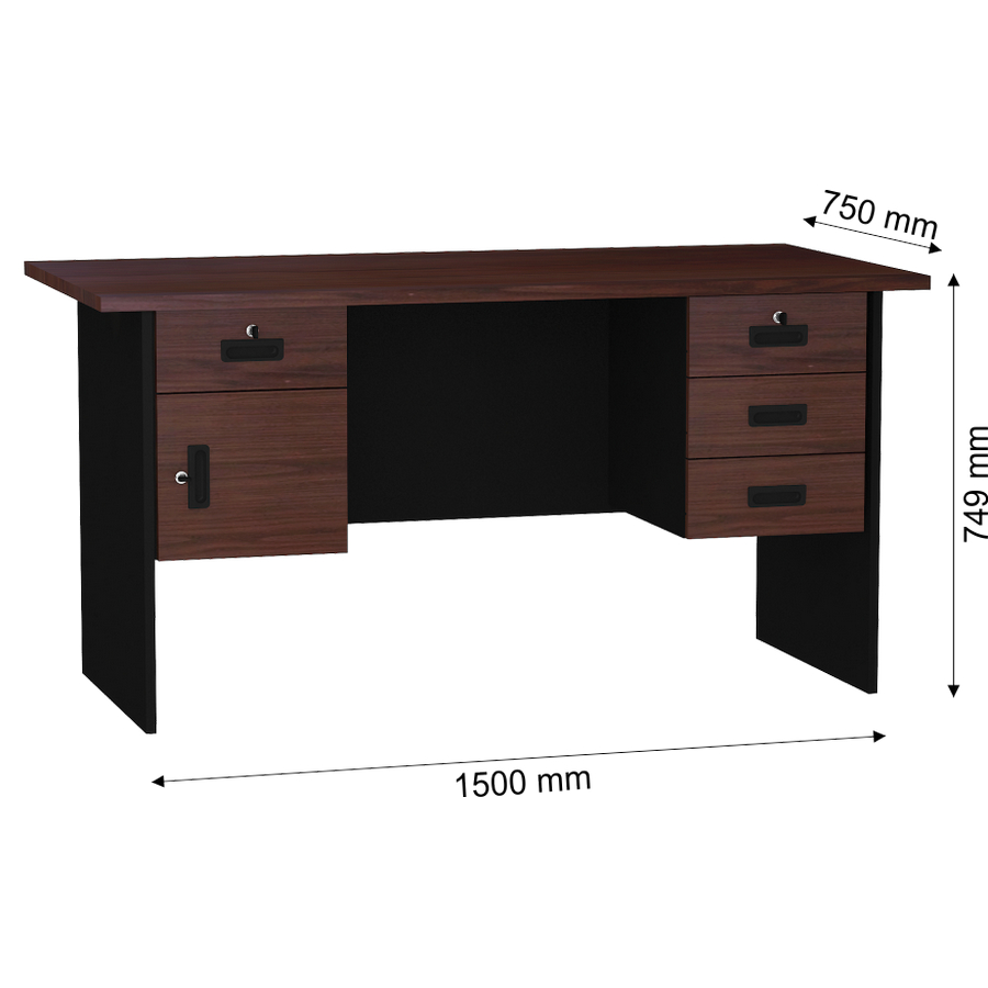 MEJA STAF NEO ALPHA 150X75 1D4DRW - samping
