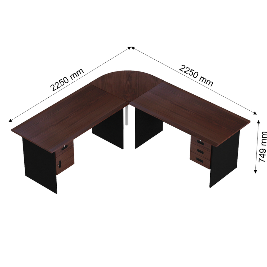 EXECUTIVE DESK NEO ALPHA 150 - samping