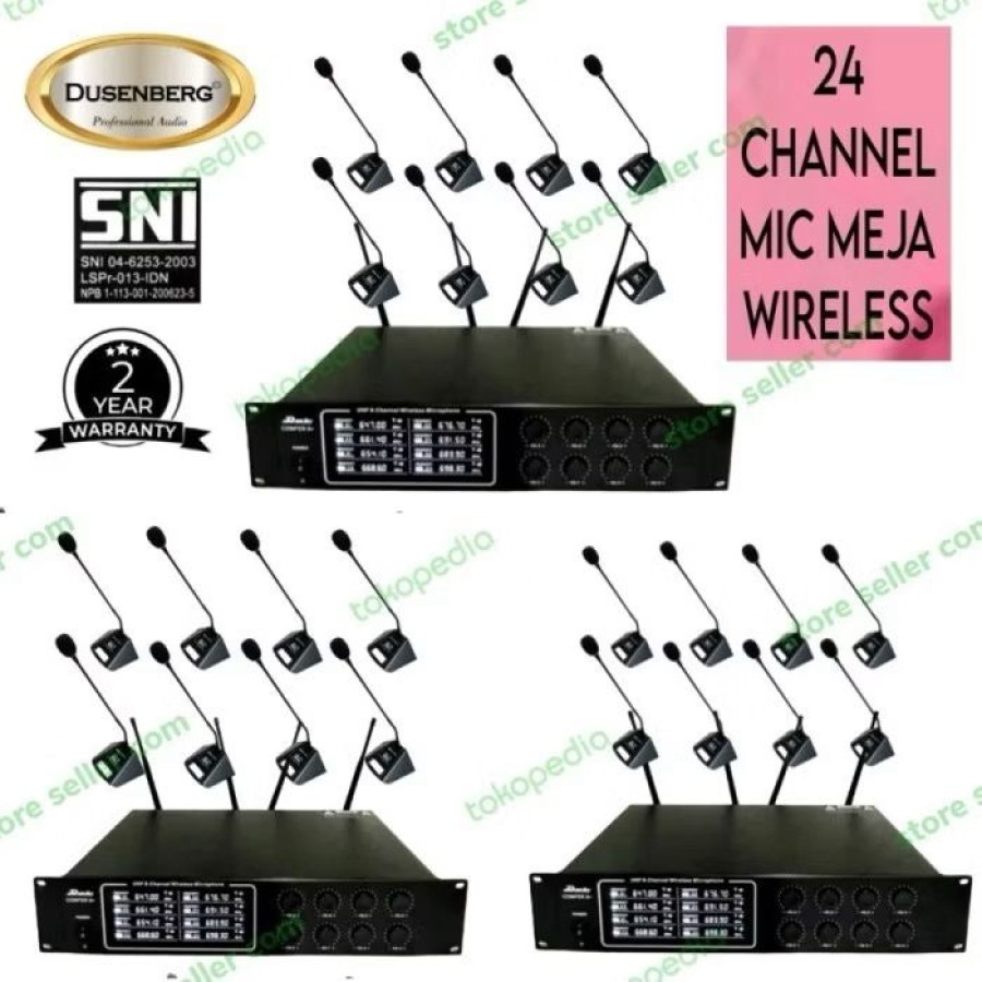 Paket Sound System CONFERENCE Mic Meja Wireless DUSENBERG Confer 24 Channel - depan