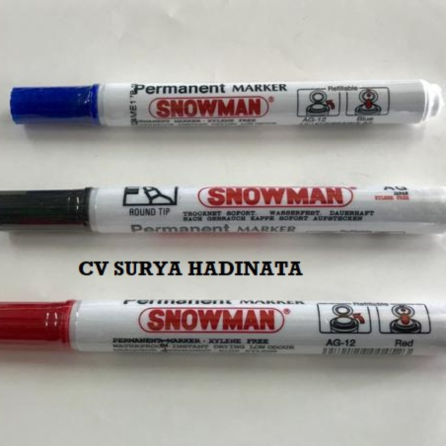 SPIDOL PERMANEN BESAR MERAH HITAM BIRU SNOWMAN
