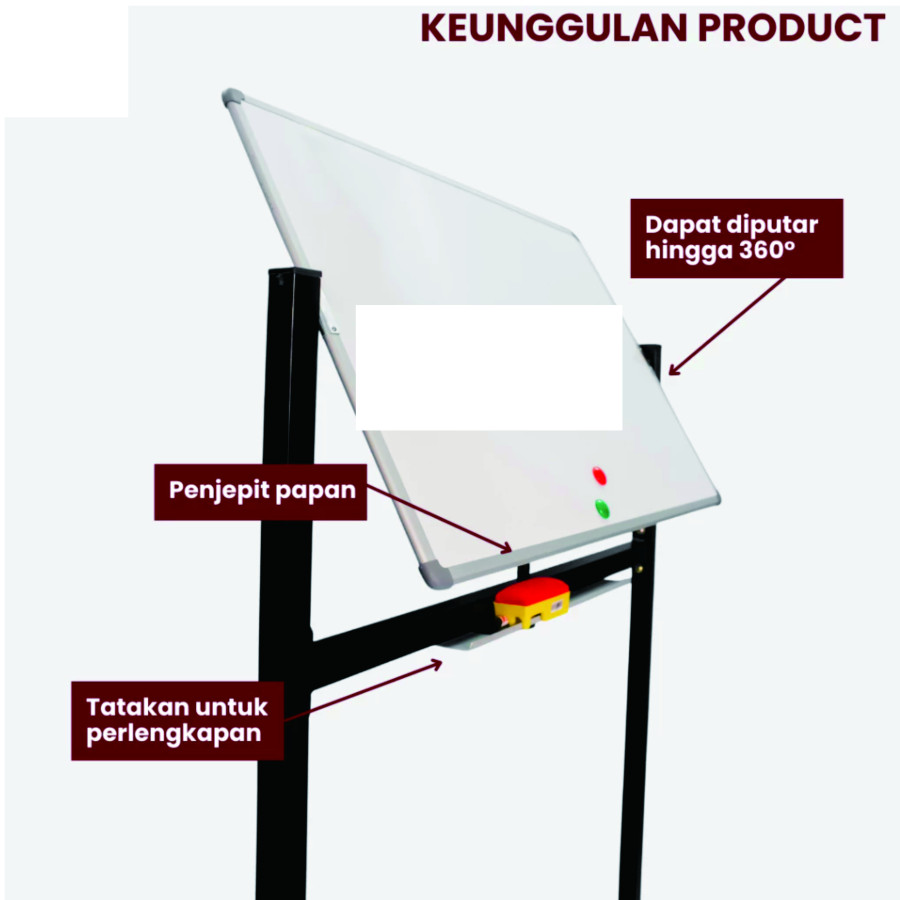 SAKANA Papan Tulis White Board 80*120 - samping