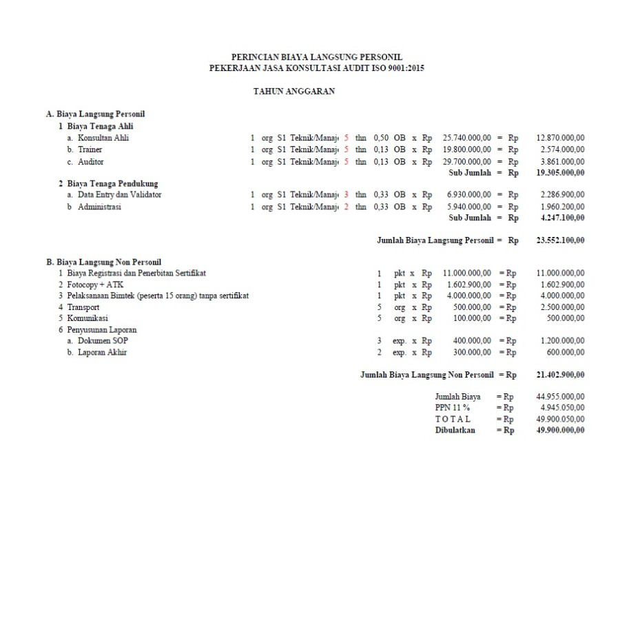 Konsultan dan Sertifikat ISO 9001 - detail