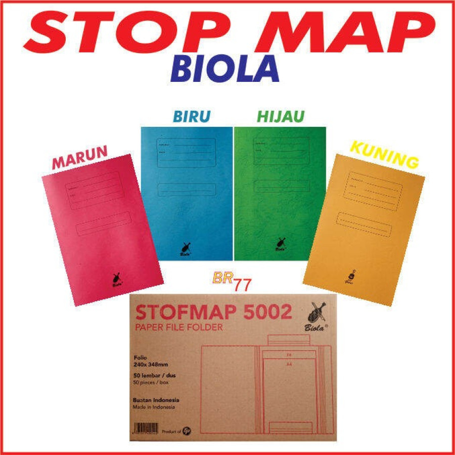 Map Buffalo Spesifikasi : Uk. F4 / Folio, Isi 50 Lembar Merk: Biola