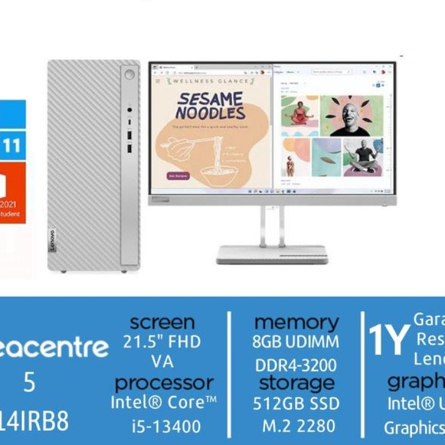LENOVO PC IdeaCentre 5 14IRB8 i5 13400 8GB 512GB 21.5" FHD OHS W11