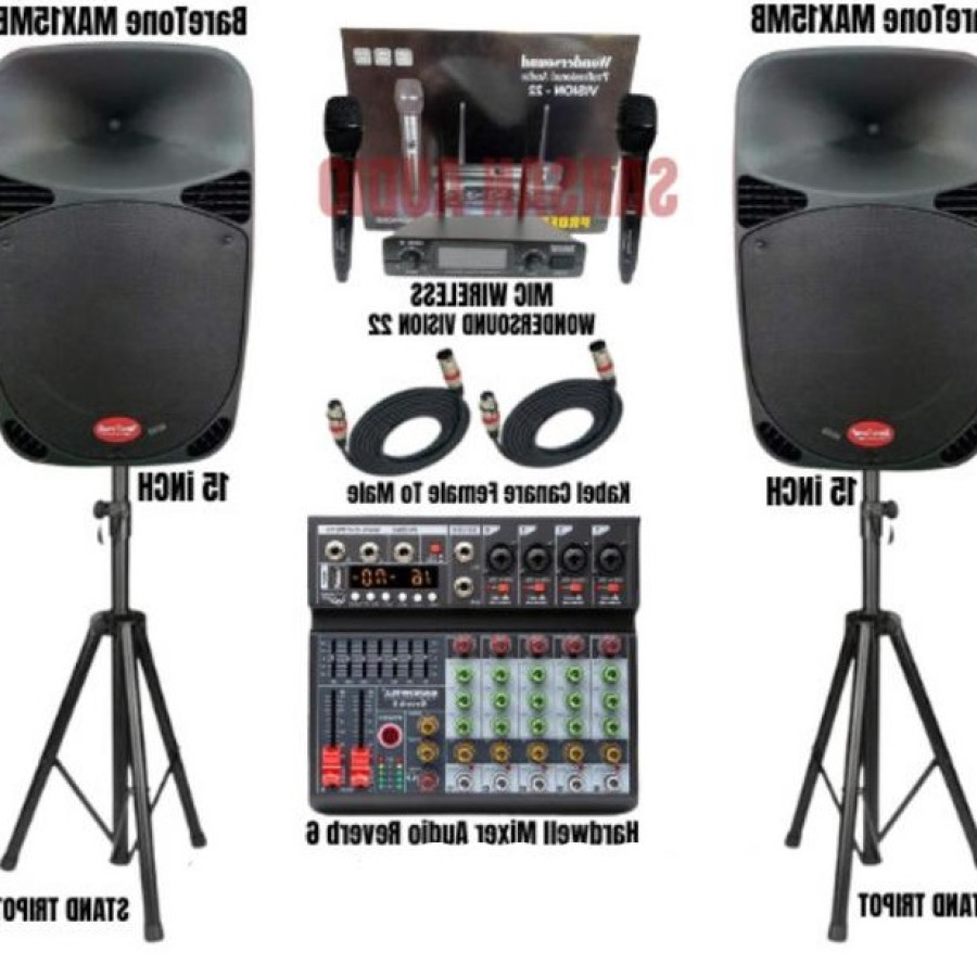 PAKET SOUND SYSTEM SPEAKER BARETONE MAX15H MIXER HARDWELL XR-8 MIC 2 WIRELESS ORIGINAL