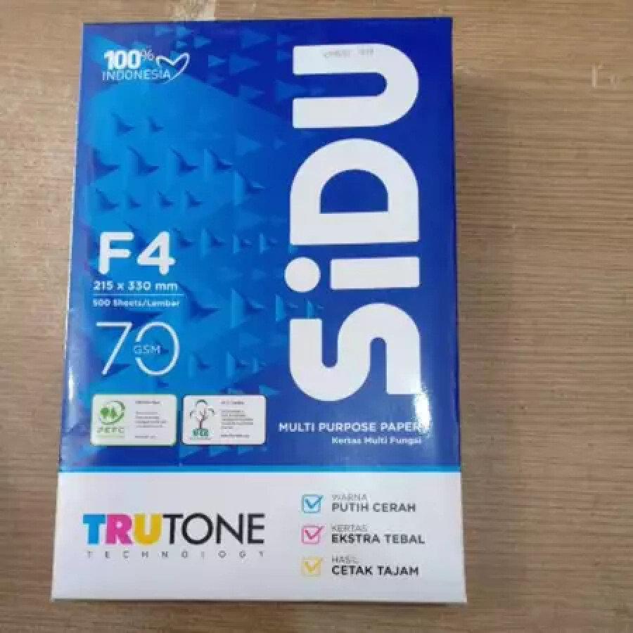 Kertas HVS SIDU F4 70 Gsm - 1 Rim 500 Lembar