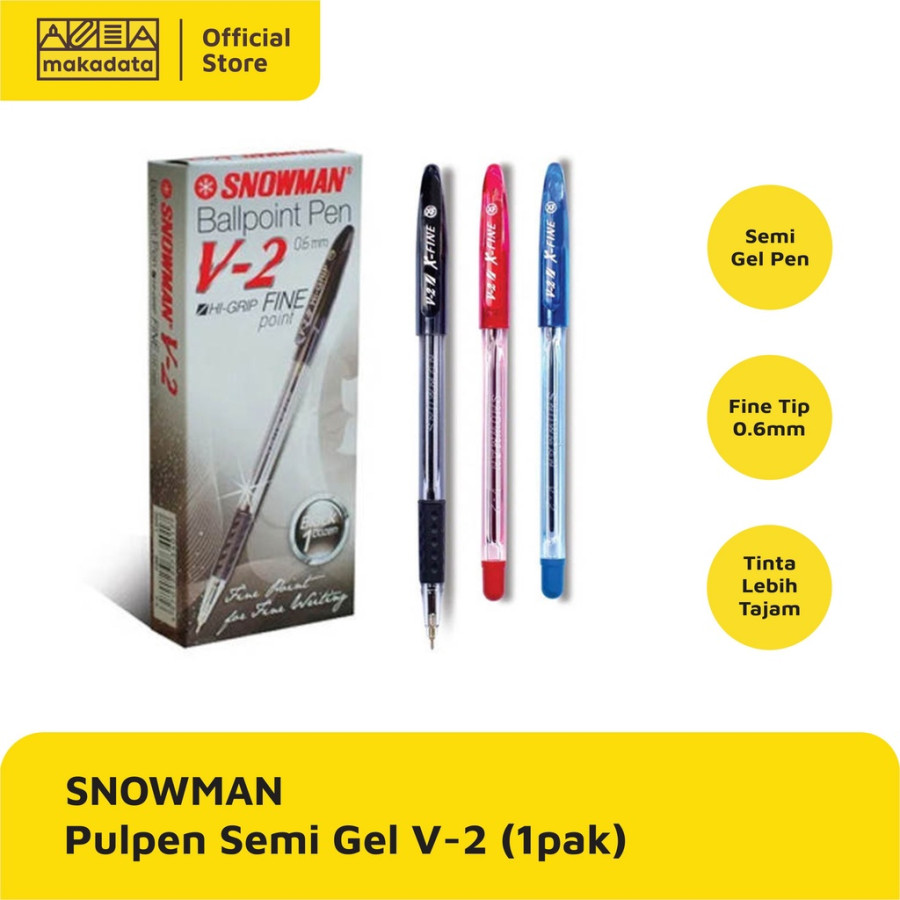 SNOWMAN BALLPOINT V2 (HITAM,BIRU, MERAH)
