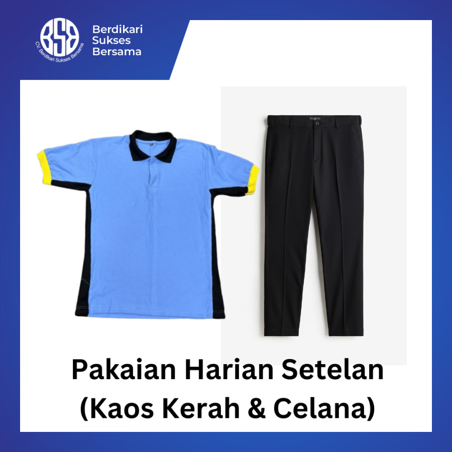 Pakaian Harian Setelan (Kaos Kerah & Celana)