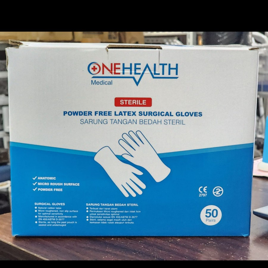 Handscoon steril OneMed box isi 50pcs - utama