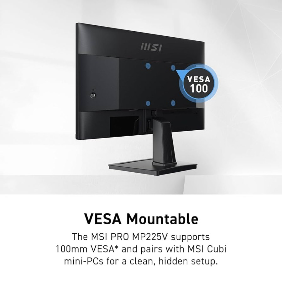 MSI PRO MP225V 22" 100Hz 1ms LED FHD VA VGA HDMI Inch VESA Slim Monitor - depan