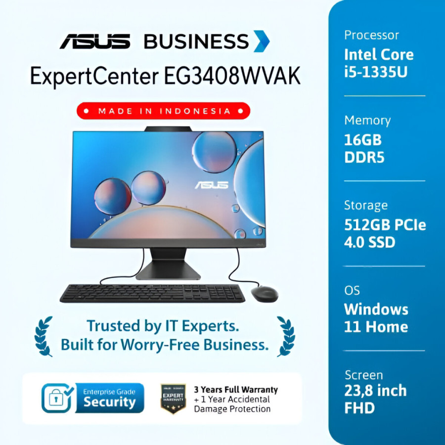 ASUS ExpertCenter EG3408WVAK-BPC515W i5/16GB/512GB SSD/WIN HOME/23.8 Inch FHD