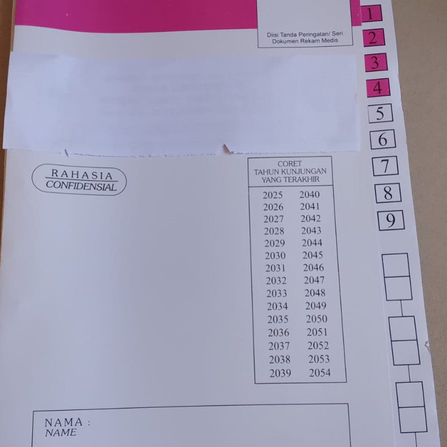MAP SNELHECTER REKAM MEDIS No : 4 (Warna PINK)