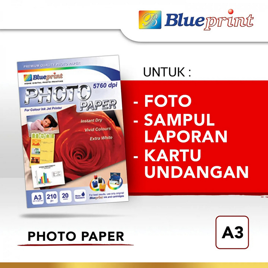 BLUEPRINT Kertas Foto Glossy A3 190 gsm