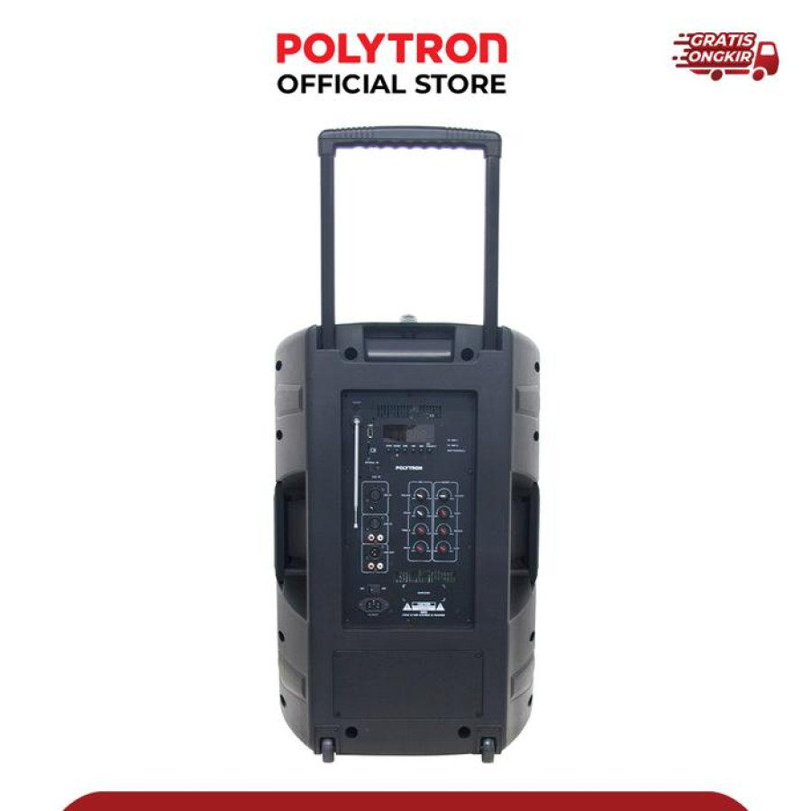 POLYTRON PROFESSIONAL ACTIVE SPEAKER PAS PRO15F3 PORTABLE 15 INCH BLUETOOTH SPEAKER + KARAOKE - depan