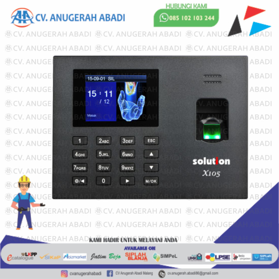 Fingerprint merk Solution tipe X105
