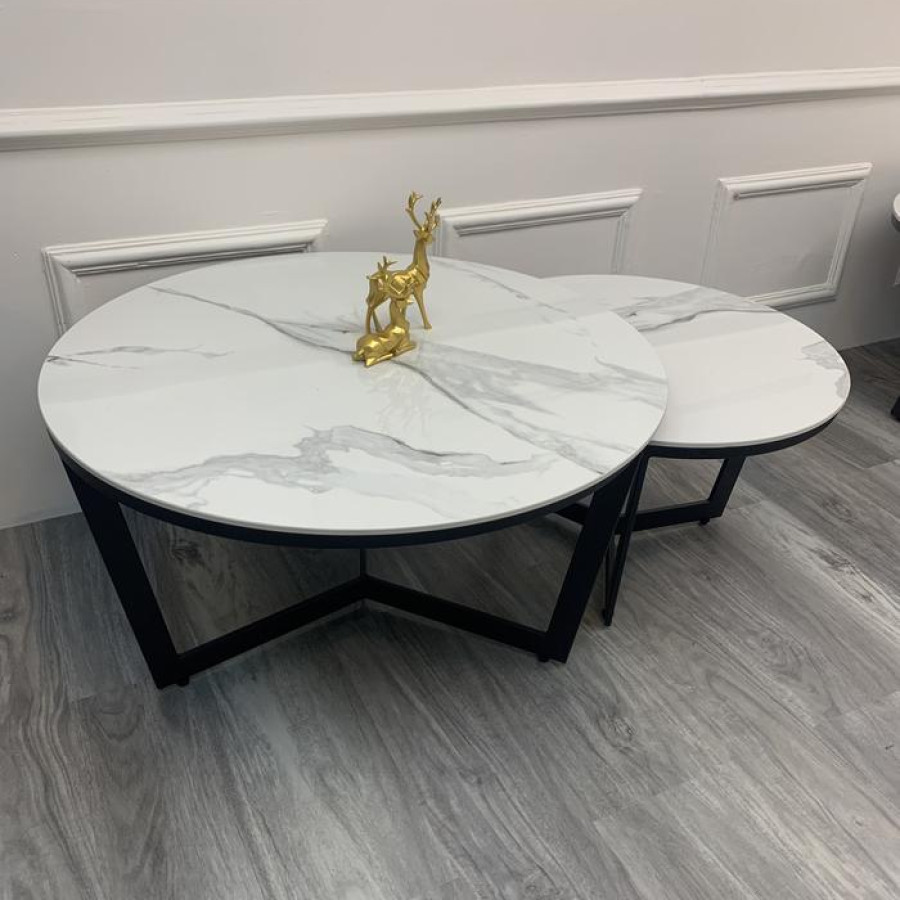 Meja Tamu Marmer Retro - utama