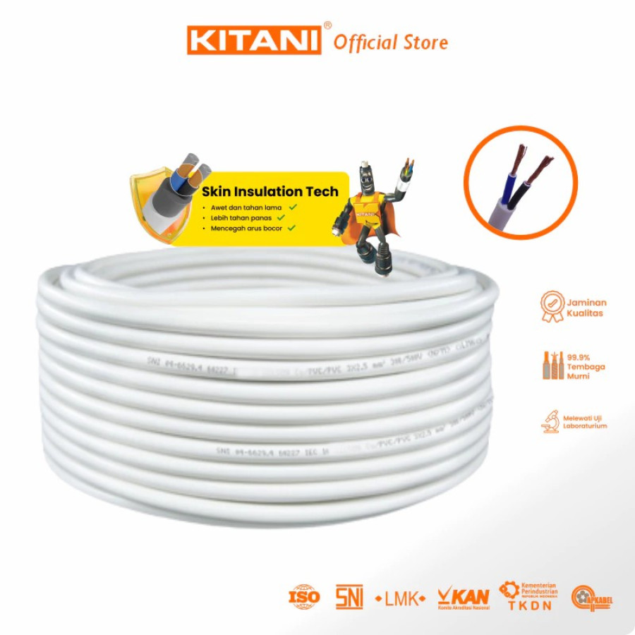 Kabel Listrik KITANI - NYLHY 2×0.5 mm²