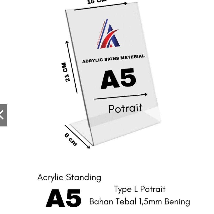 Akrilik Tempat Brosur Type L - 45