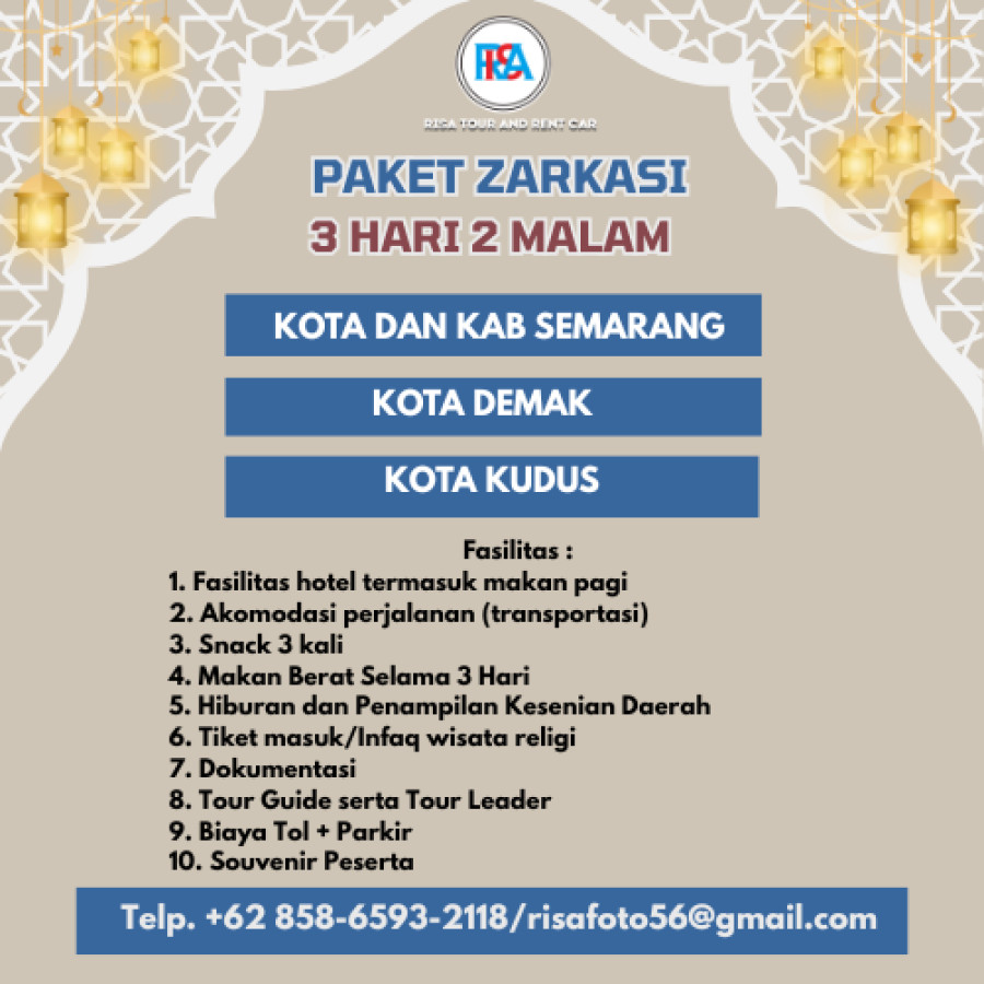 PAKET ZIARAH DAN REKREASI 3 HARI 2 MALAM - detail