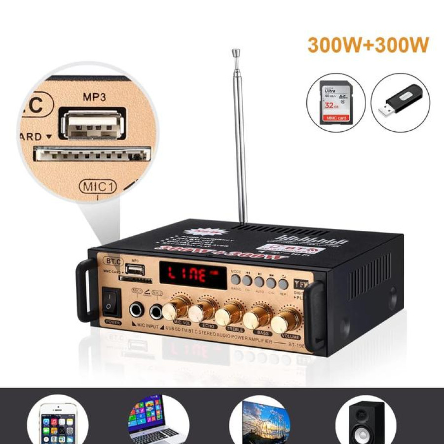 Amplifier kerndy bt 198e - depan