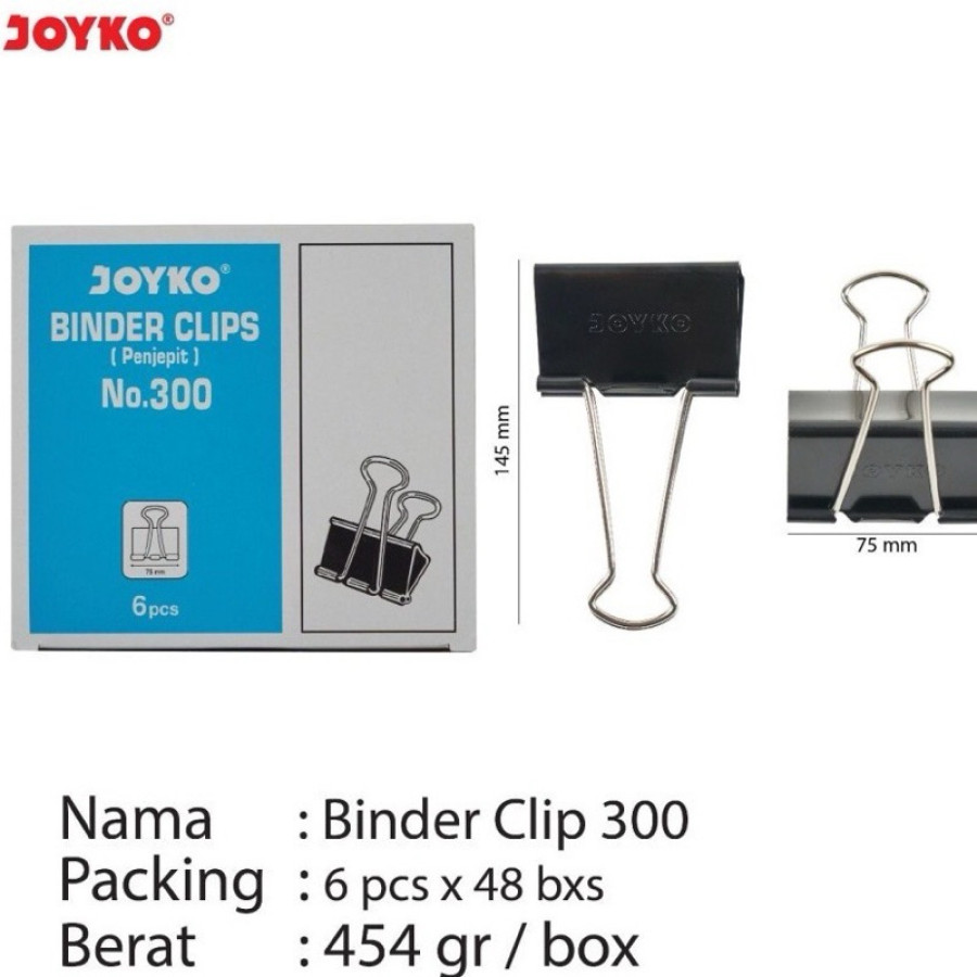 Penjepit Kertas Spesifikasi : No. 300, Isi 6 Pcs Merk: Joyko