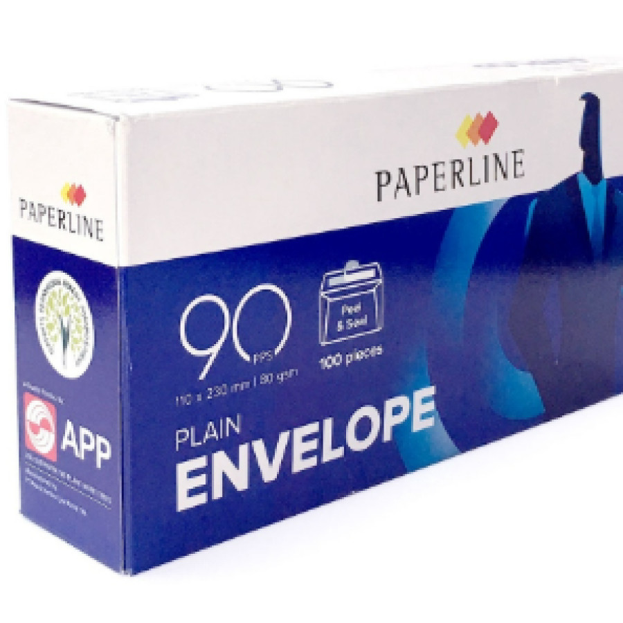 Amplop Putih Besar Uk. 110x230 Mm, Isi 100 Lembar PAPERLINE PLAIN ENVELOPE