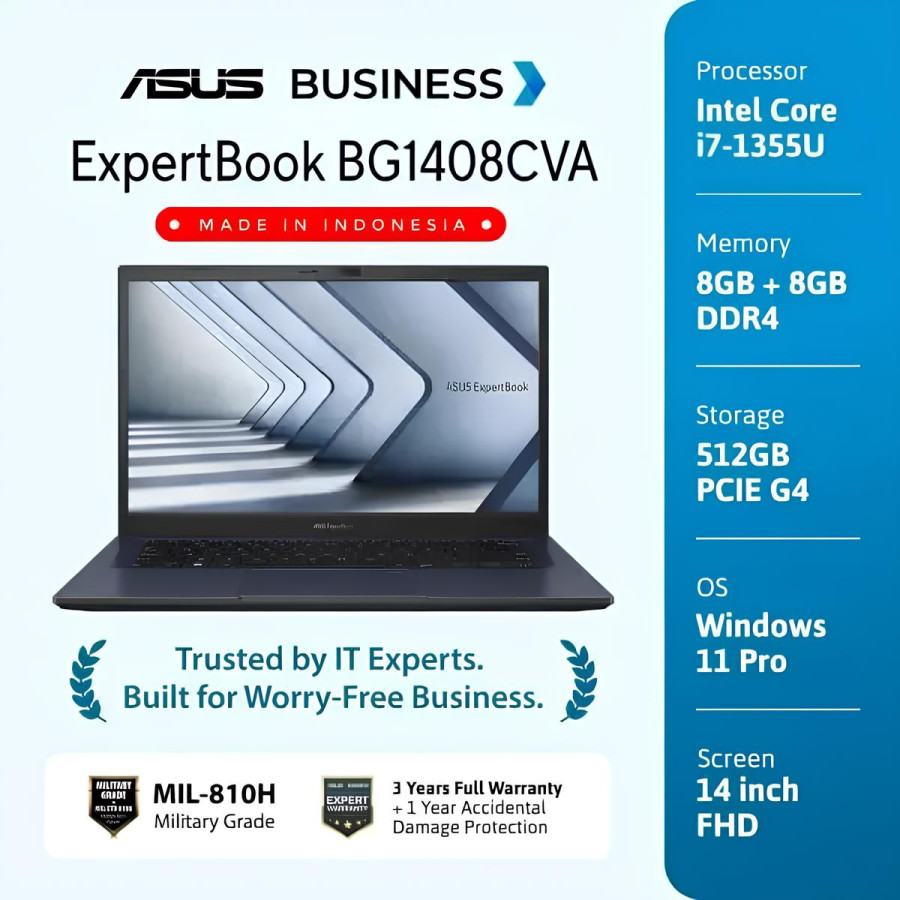 ASUS EXPERTBOOK BG1408CVA-EB7150X i7/16GB DDR4/512GB SSD/Win Pro