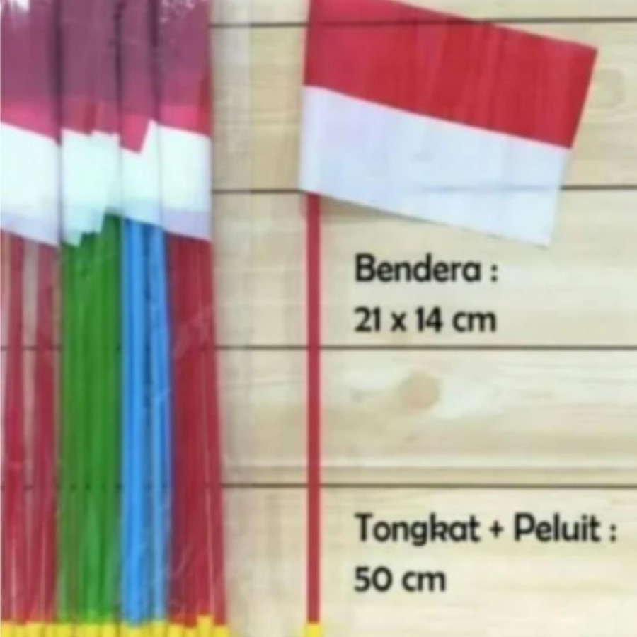 BENDERA PLASTIK TONGKAT + PELUIT - samping
