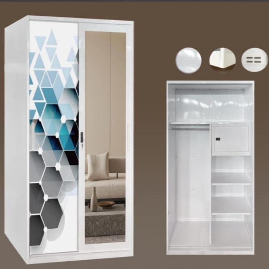 Lemari Pakaian Besi 2 Pintu - depan