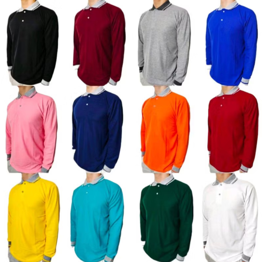 Kaos Polo Lengan Panjang custom bordir - detail