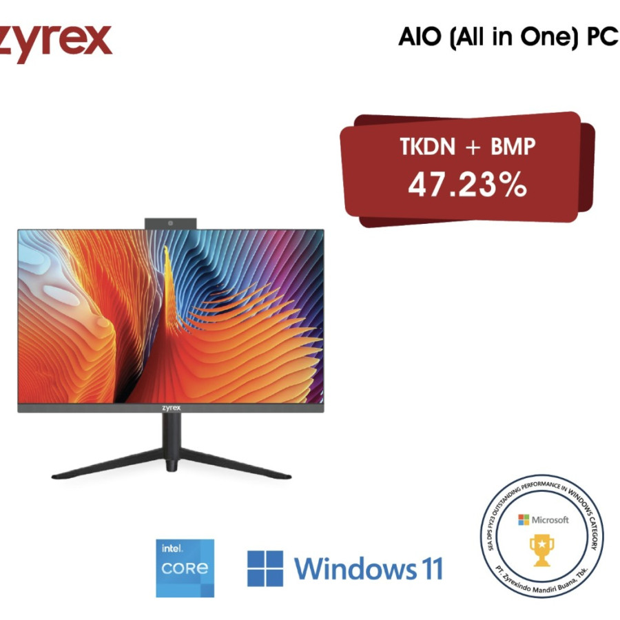 PC AIO ZYREX DISCOVERY BF24-2225H-8S5(Intel Core i5 12450H/8GB/SSD 512GB/Win 11 Home/21.5Inch/Black)