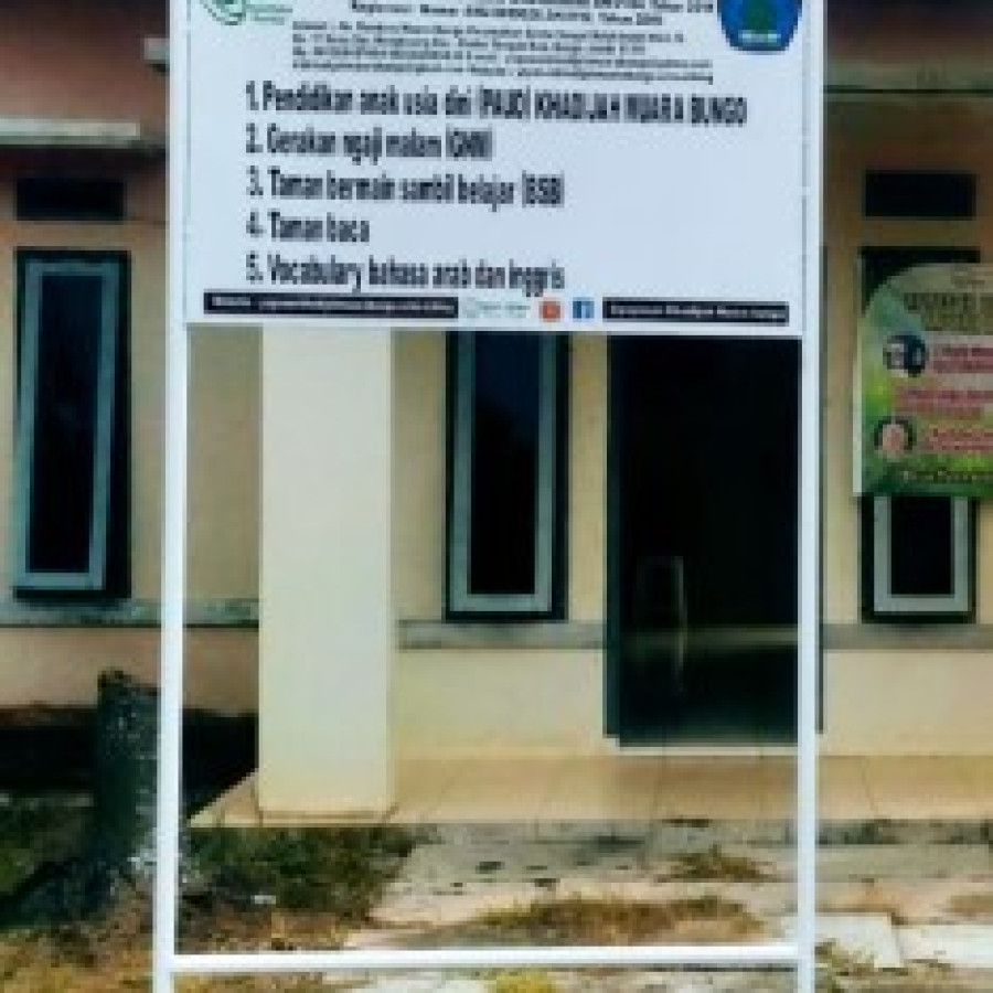 Plakat nama / plang nama kegiatan - depan