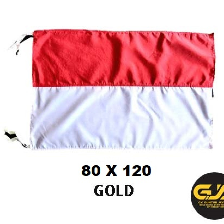 BENDERA MERAH PUTIH 80 X 120 BAHAN GOLD - utama