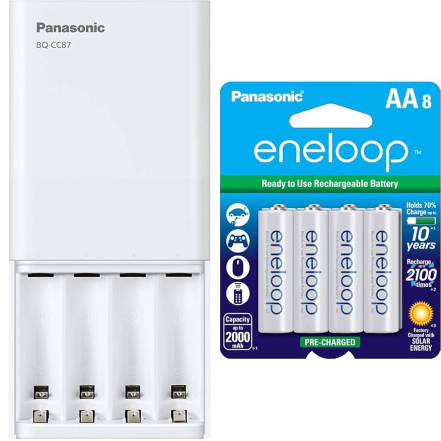 Panasonic Basic Charger + eneloop AA 2000mAh 2pcs - 2100Cycle