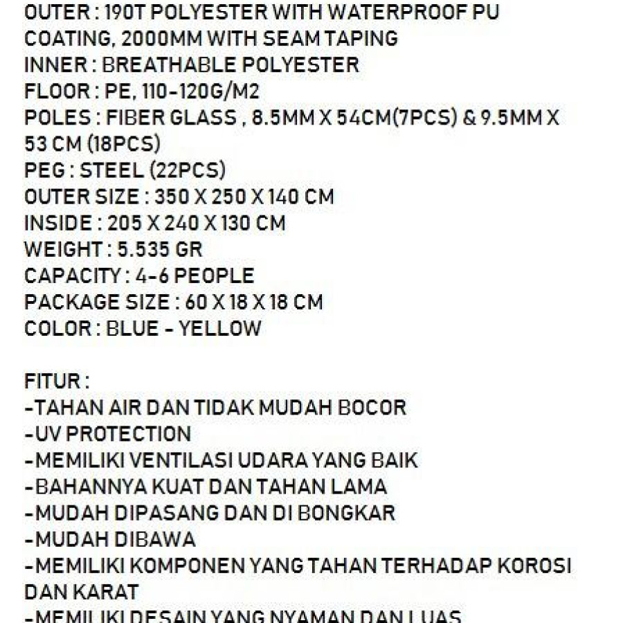 Tenda Arei M29/T001 - detail