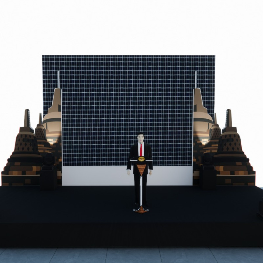 Jasa pembuatan dekorasi welcoming gate dan backdrop frame LED - samping