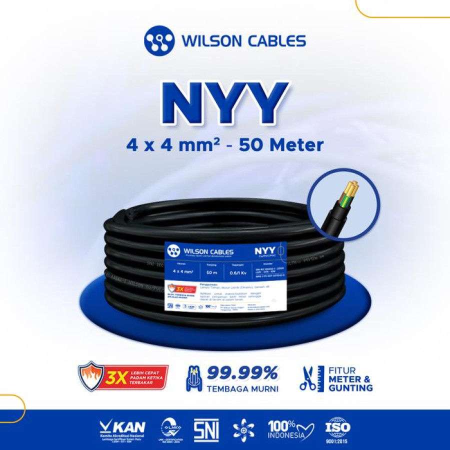 Kabel NYY Hitam 4x4 50 Meter