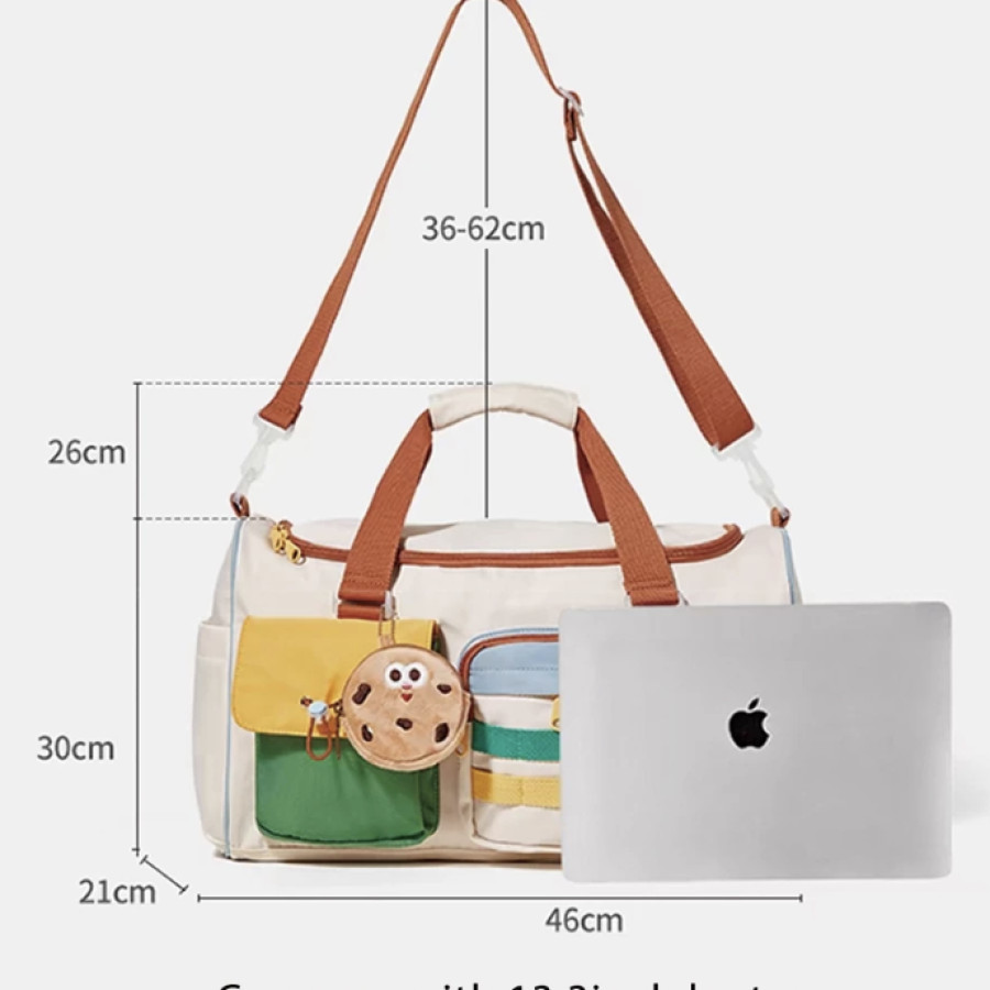 Travel Bag Tas Gym Wanita Tas Selempang Wanita Tas Mudik Tas Wanita - samping